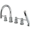 Kingston Brass Concord Three Handle Roman Tub Filler with Hand Shower in Polished Chrome