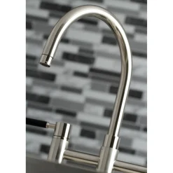 Kingston Brass Concord Two-Handle Bridge Kitchen Faucet with Brass Side Sprayer