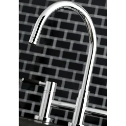 Kingston Brass Concord Two-Handle Bridge Kitchen Faucet with Brass Side Sprayer