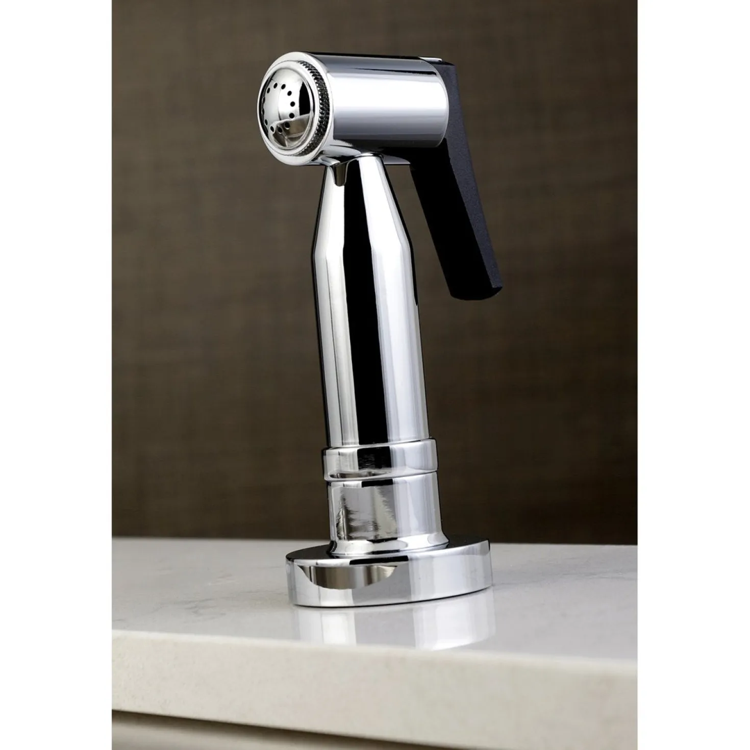 Kingston Brass Concord Two-Handle 4-Hole Bridge Kitchen Faucet with Brass Side Sprayer