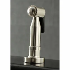 Kingston Brass Concord Two-Handle 4-Hole Bridge Kitchen Faucet with Brass Side Sprayer