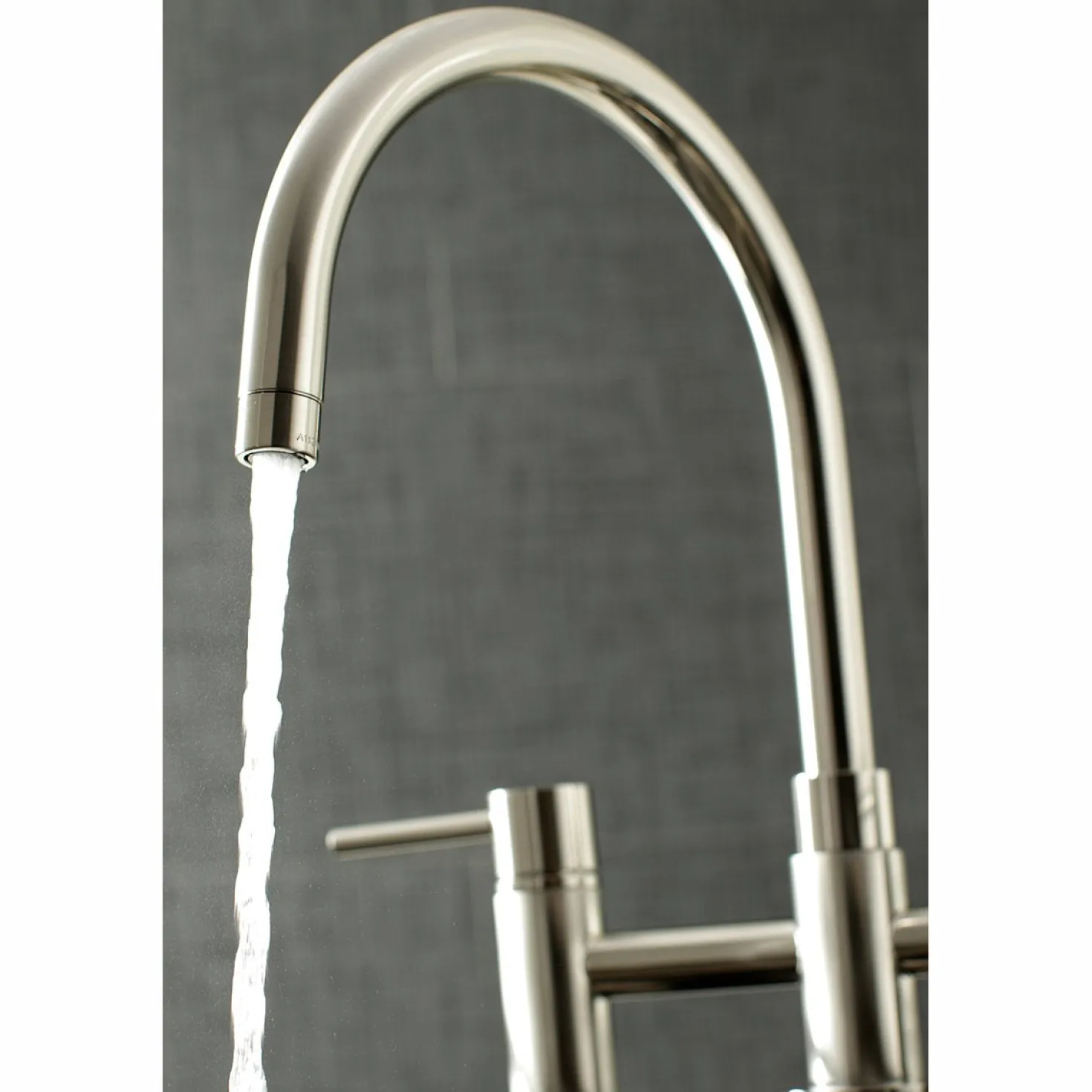 Kingston Brass Concord Two-Handle 4-Hole Bridge Kitchen Faucet with Brass Side Sprayer