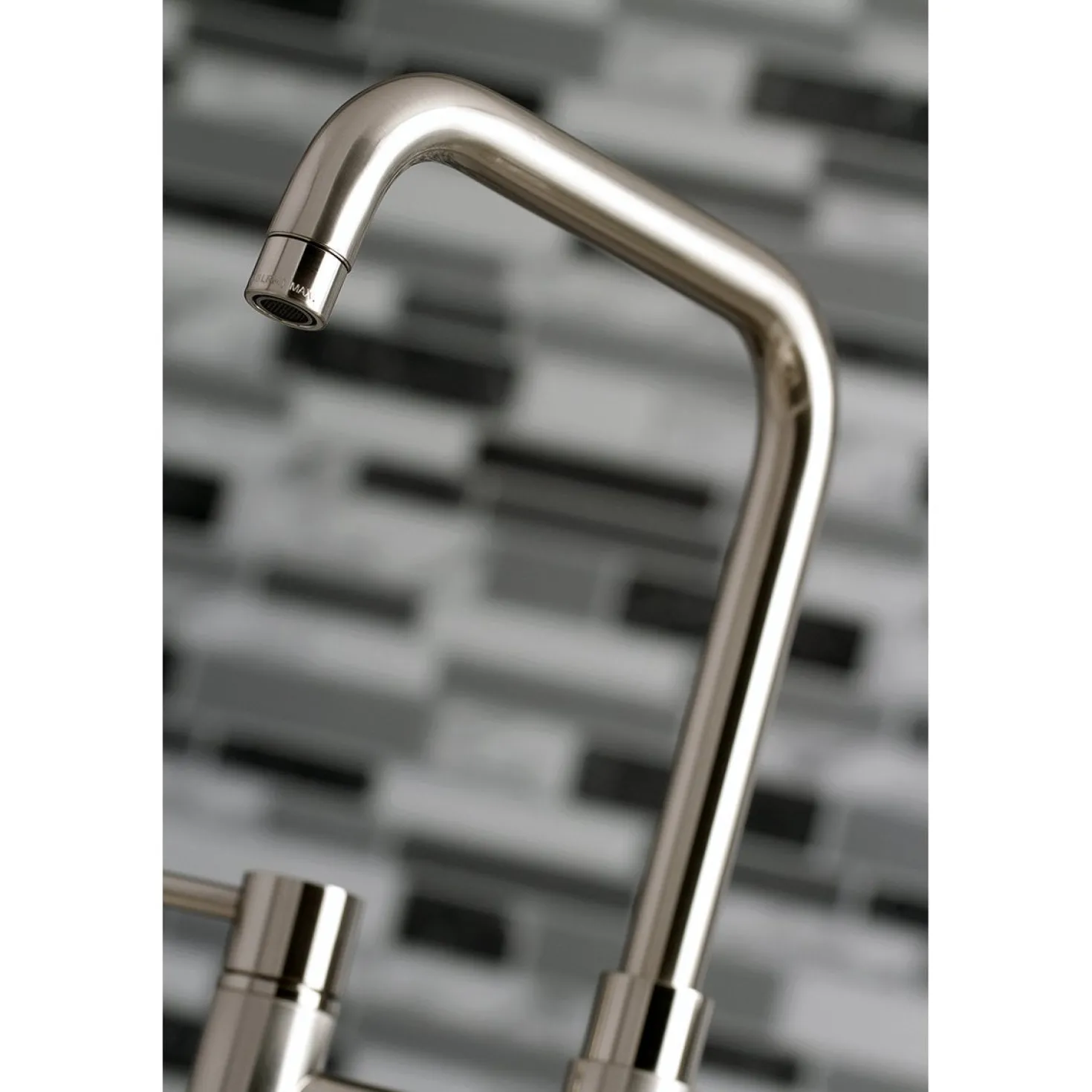 Kingston Brass Concord Two-Handle Deck Mount Bridge Kitchen Faucet with Brass Side Sprayer