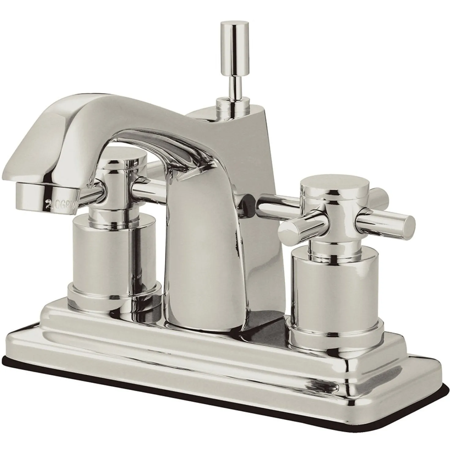 Kingston Brass Concord Two Handle Three Hole 4" Centerset Lavatory Faucet with Brass Pop-up