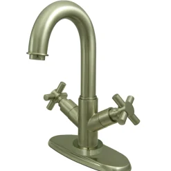 Kingston Brass Concord Two Handle 4" Centerset Lavatory Faucet with Push-Up and Optional Deck Plate