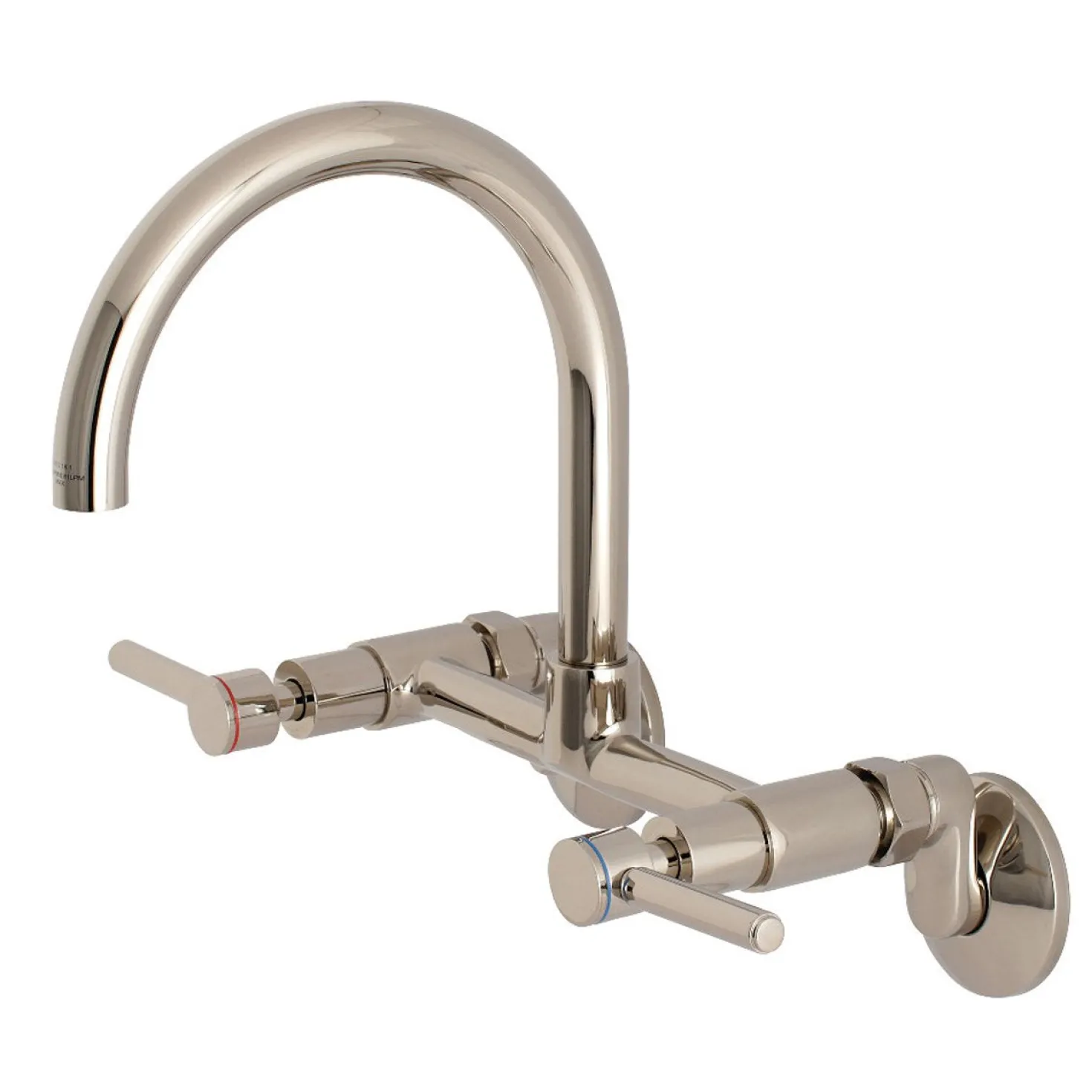 Kingston Brass Concord Wall Mount 2-Hole 8-Inch Adjustable Center Kitchen Faucet
