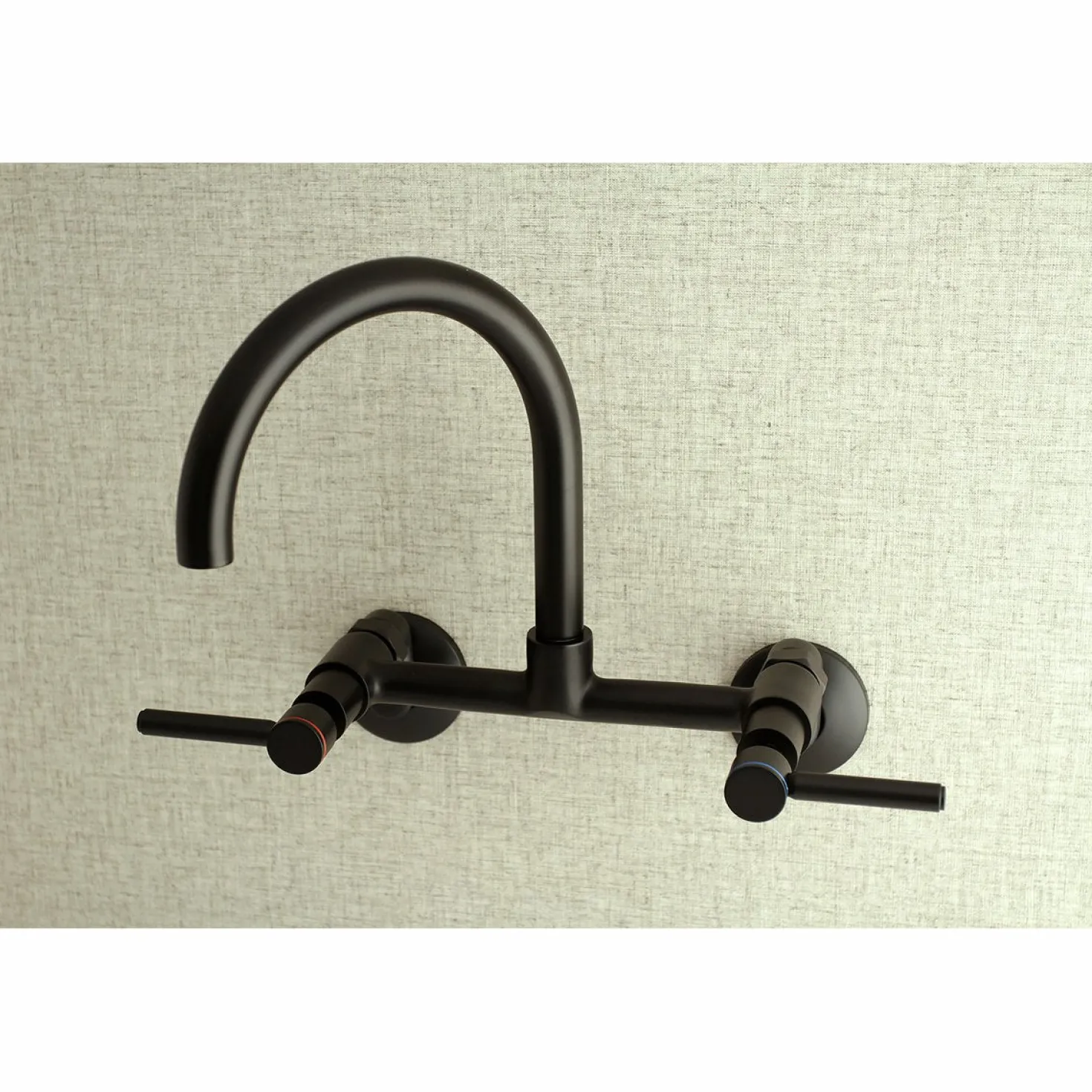 Kingston Brass Concord Wall Mount 2-Hole 8-Inch Adjustable Center Kitchen Faucet