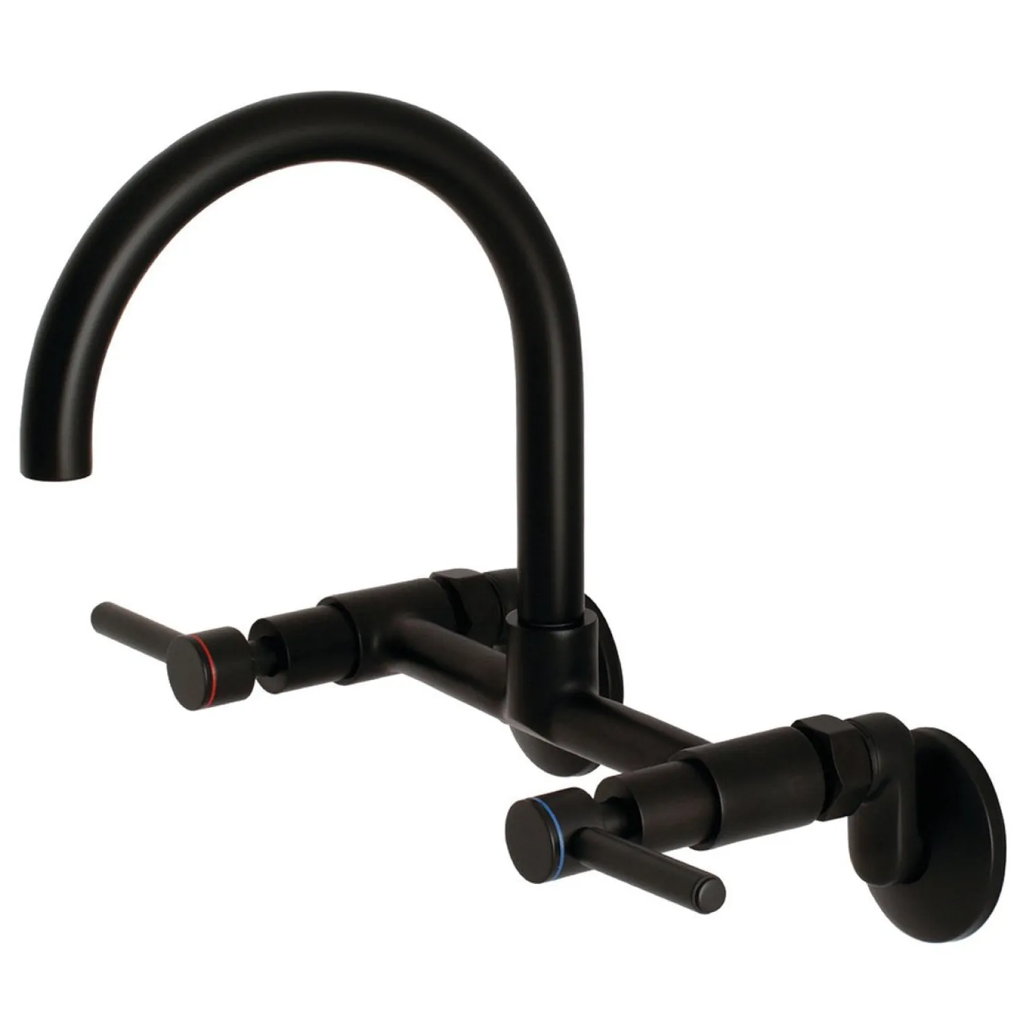 Kingston Brass Concord Wall Mount 2-Hole 8-Inch Adjustable Center Kitchen Faucet