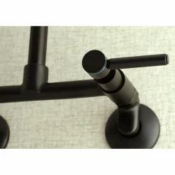 Kingston Brass Concord Wall Mount 2-Hole 8-Inch Adjustable Center Kitchen Faucet