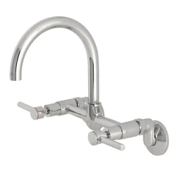 Kingston Brass Concord Wall Mount 2-Hole 8-Inch Adjustable Center Kitchen Faucet