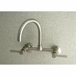 Kingston Brass Concord Wall Mount 2-Hole 8-Inch Adjustable Center Kitchen Faucet