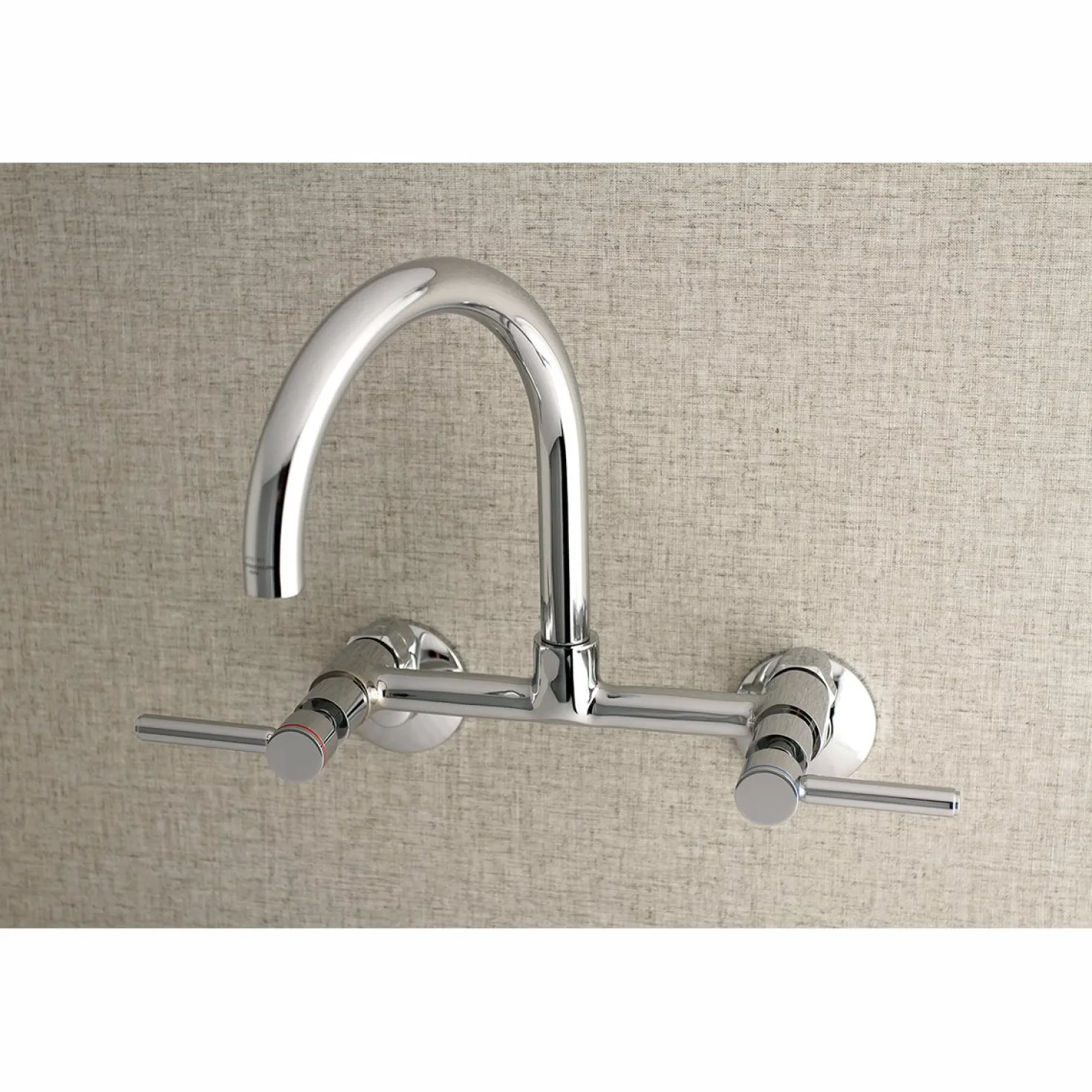 Kingston Brass Concord Wall Mount 2-Hole 8-Inch Adjustable Center Kitchen Faucet