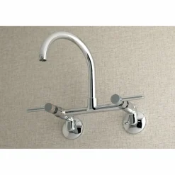 Kingston Brass Concord Wall Mount 2-Hole 8-Inch Adjustable Center Kitchen Faucet