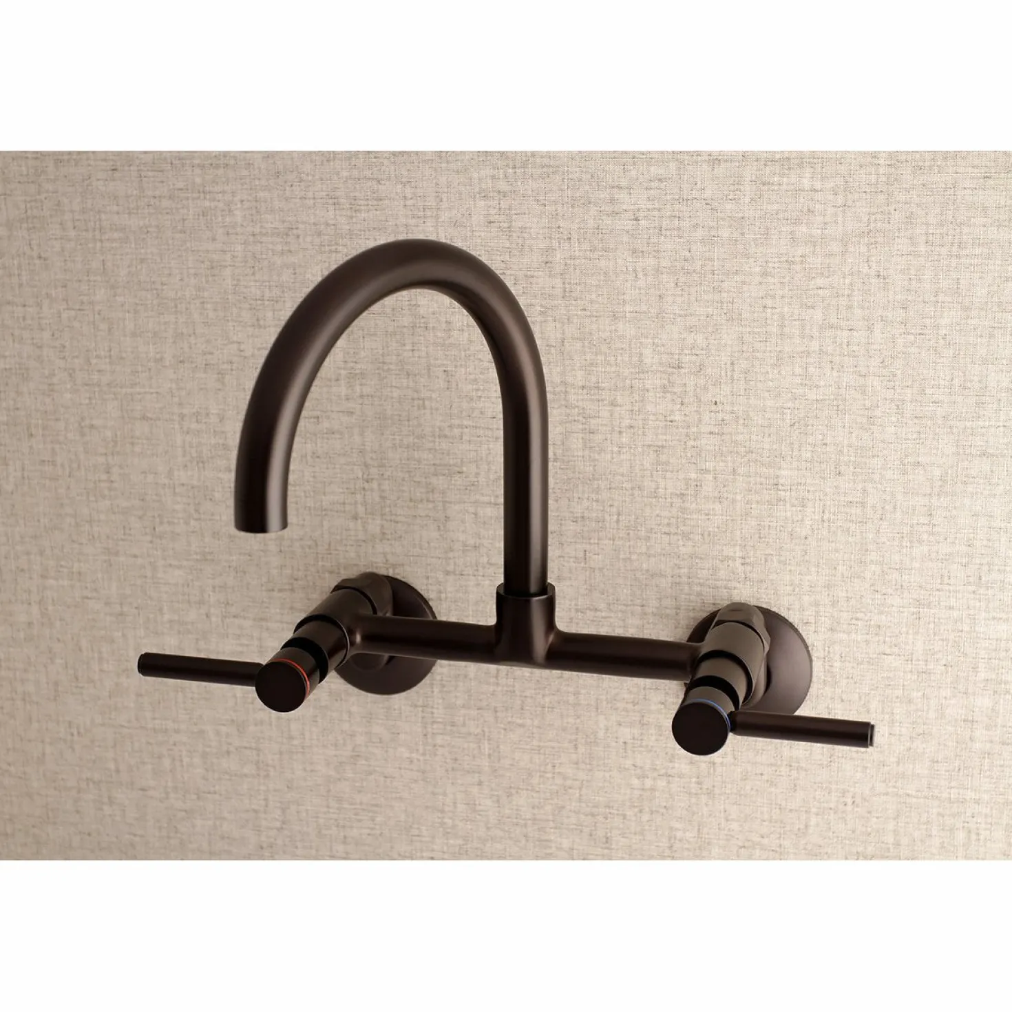 Kingston Brass Concord Wall Mount 2-Hole 8-Inch Adjustable Center Kitchen Faucet