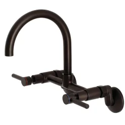 Kingston Brass Concord Wall Mount 2-Hole 8-Inch Adjustable Center Kitchen Faucet