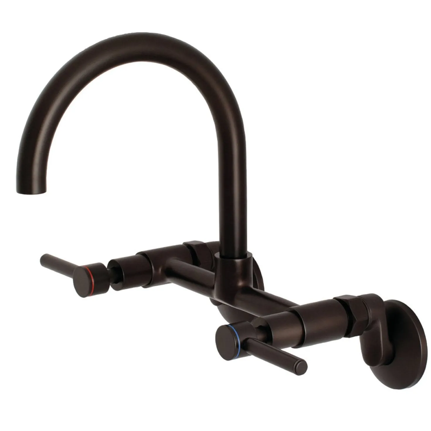 Kingston Brass Concord Wall Mount 2-Hole 8-Inch Adjustable Center Kitchen Faucet