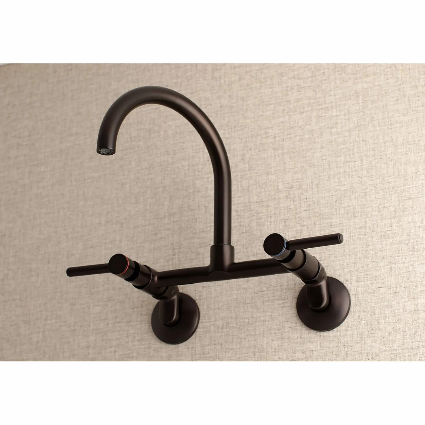Kingston Brass Concord Wall Mount 2-Hole 8-Inch Adjustable Center Kitchen Faucet