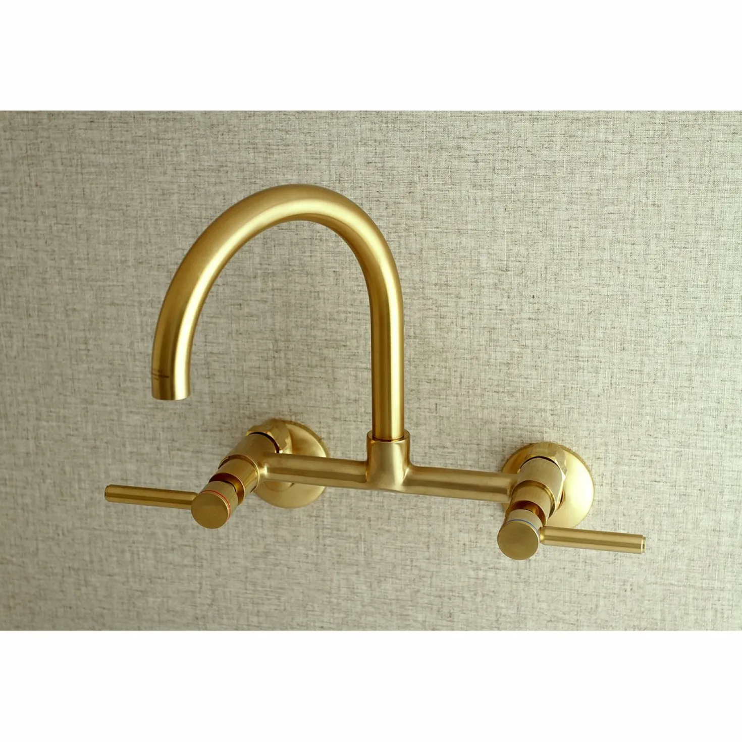 Kingston Brass Concord Wall Mount 2-Hole 8-Inch Adjustable Center Kitchen Faucet