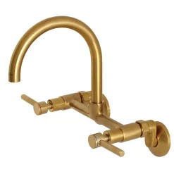 Kingston Brass Concord Wall Mount 2-Hole 8-Inch Adjustable Center Kitchen Faucet
