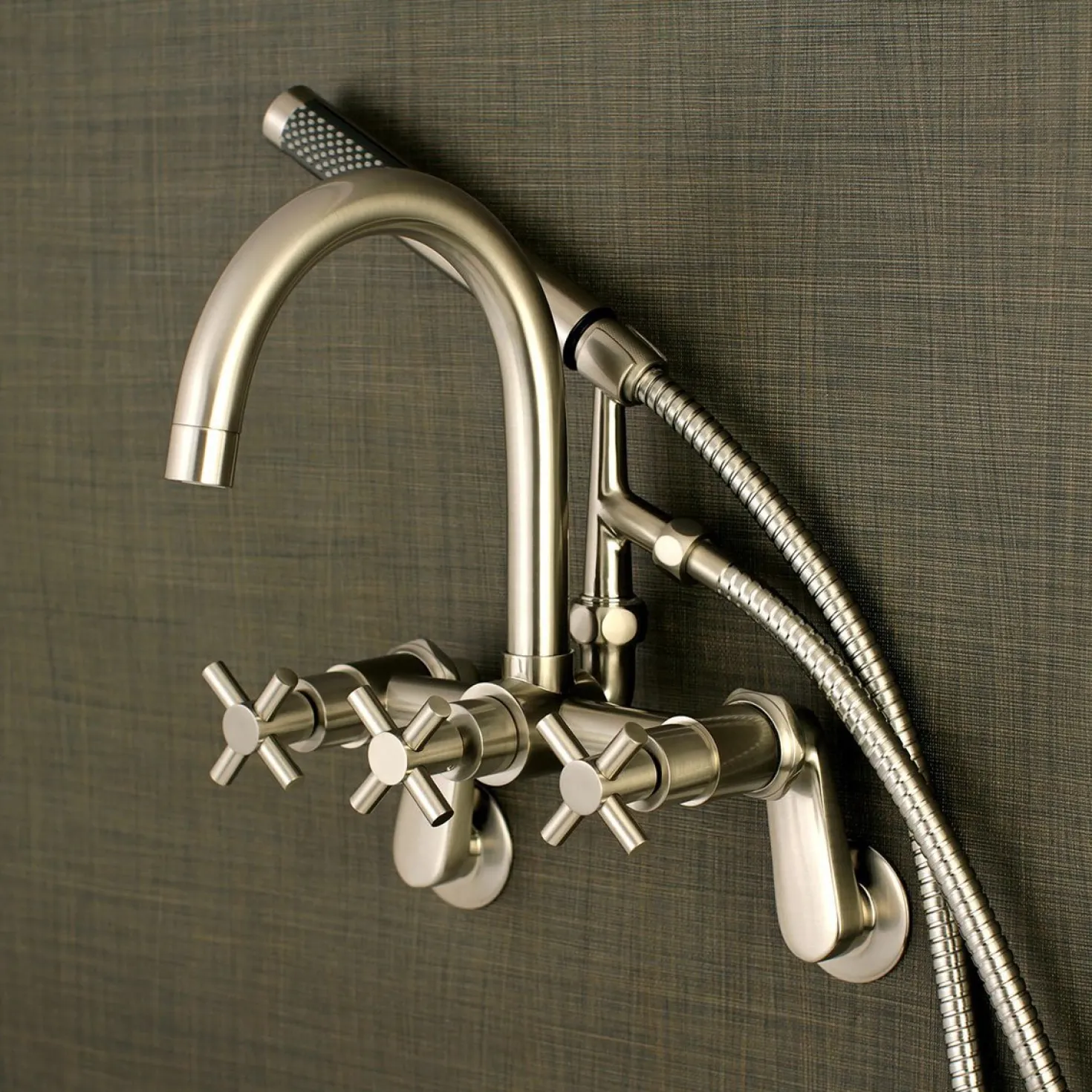 Kingston Brass Concord Wall Mount Tub Filler with Hand Shower
