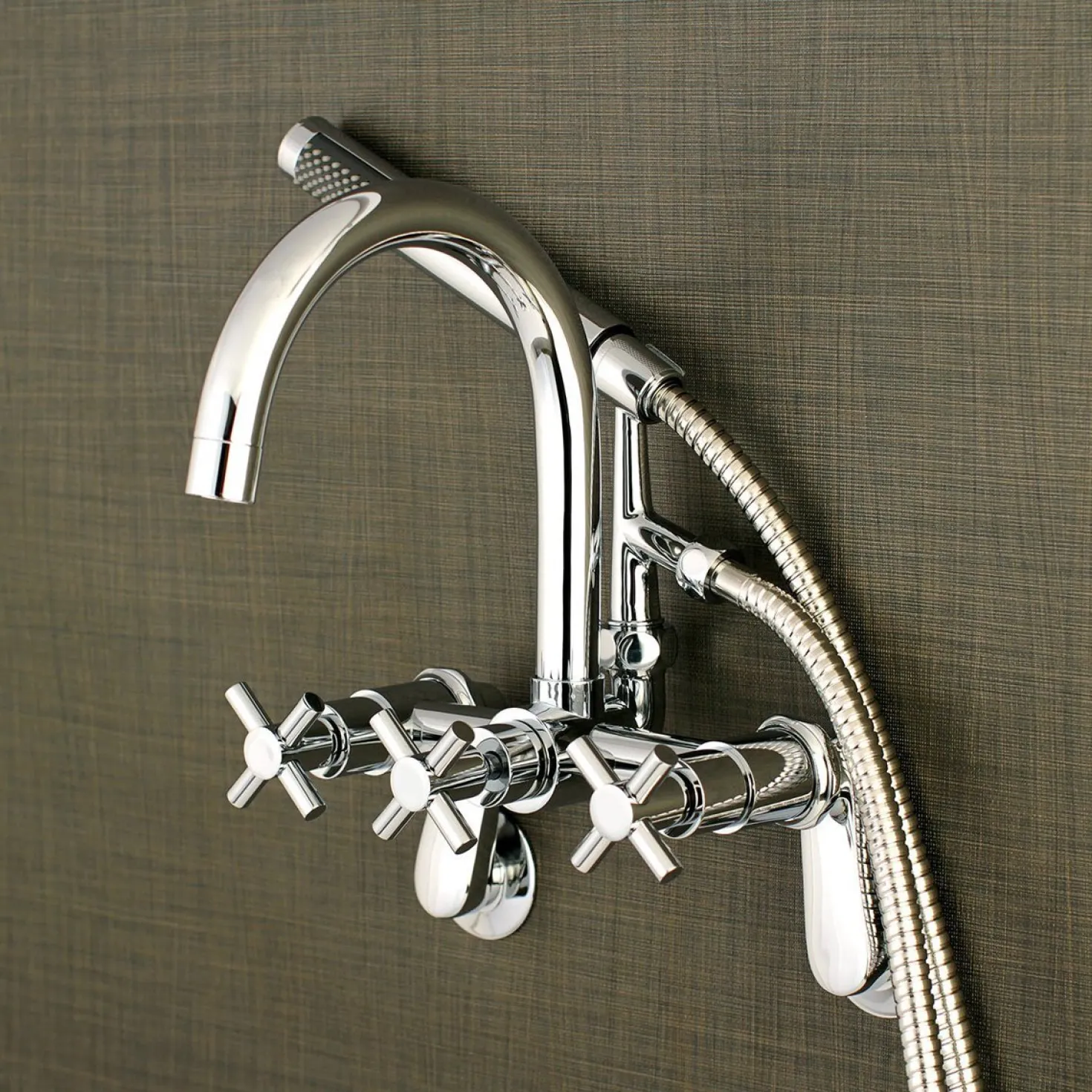 Kingston Brass Concord Wall Mount Tub Filler with Hand Shower