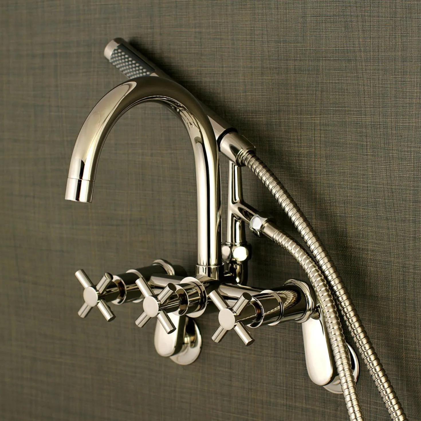 Kingston Brass Concord Wall Mount Tub Filler with Hand Shower