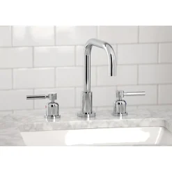 Kingston Brass Concord Widespread Bathroom Faucet with Brass Pop-Up