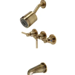 Kingston Brass Concord 7.13" x 14.13" Three-Handle Tub and Shower Faucet