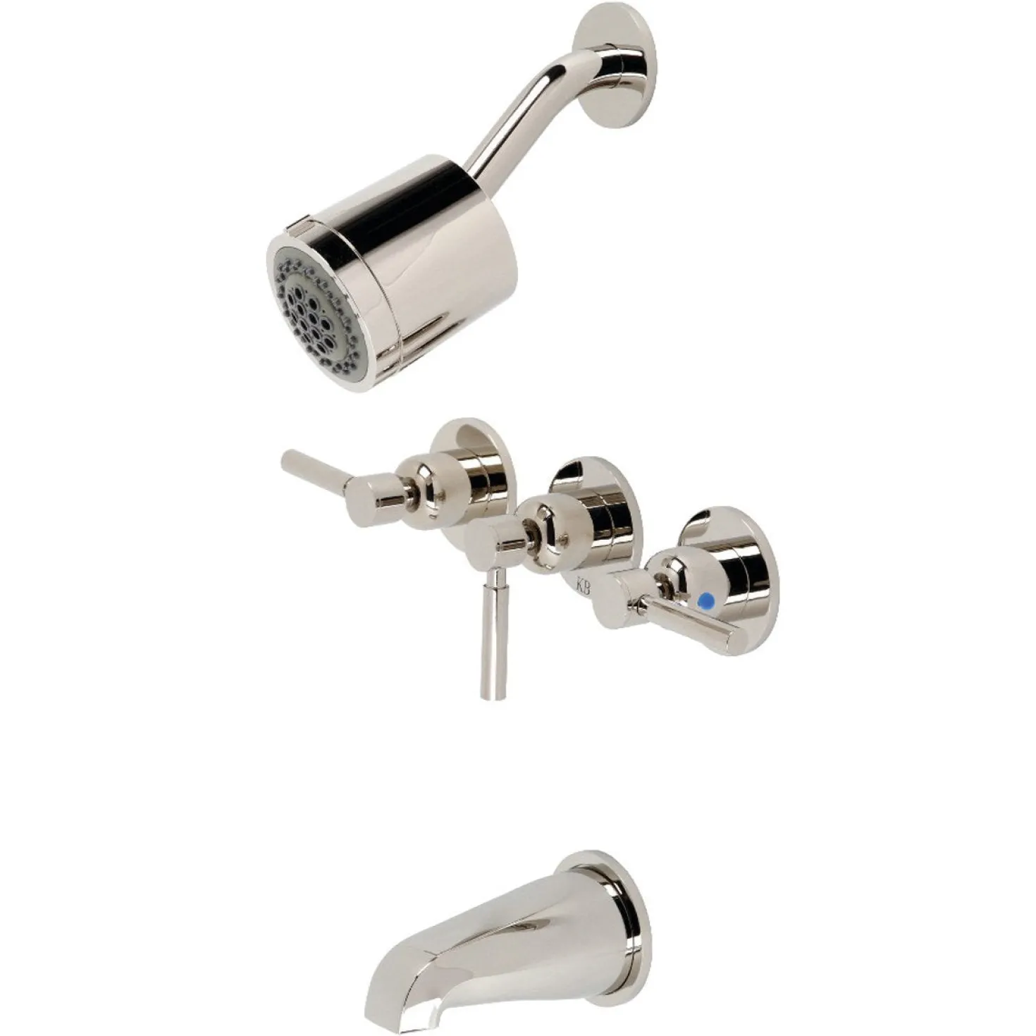 Kingston Brass Concord 7.13" x 14.13" Three-Handle Tub and Shower Faucet