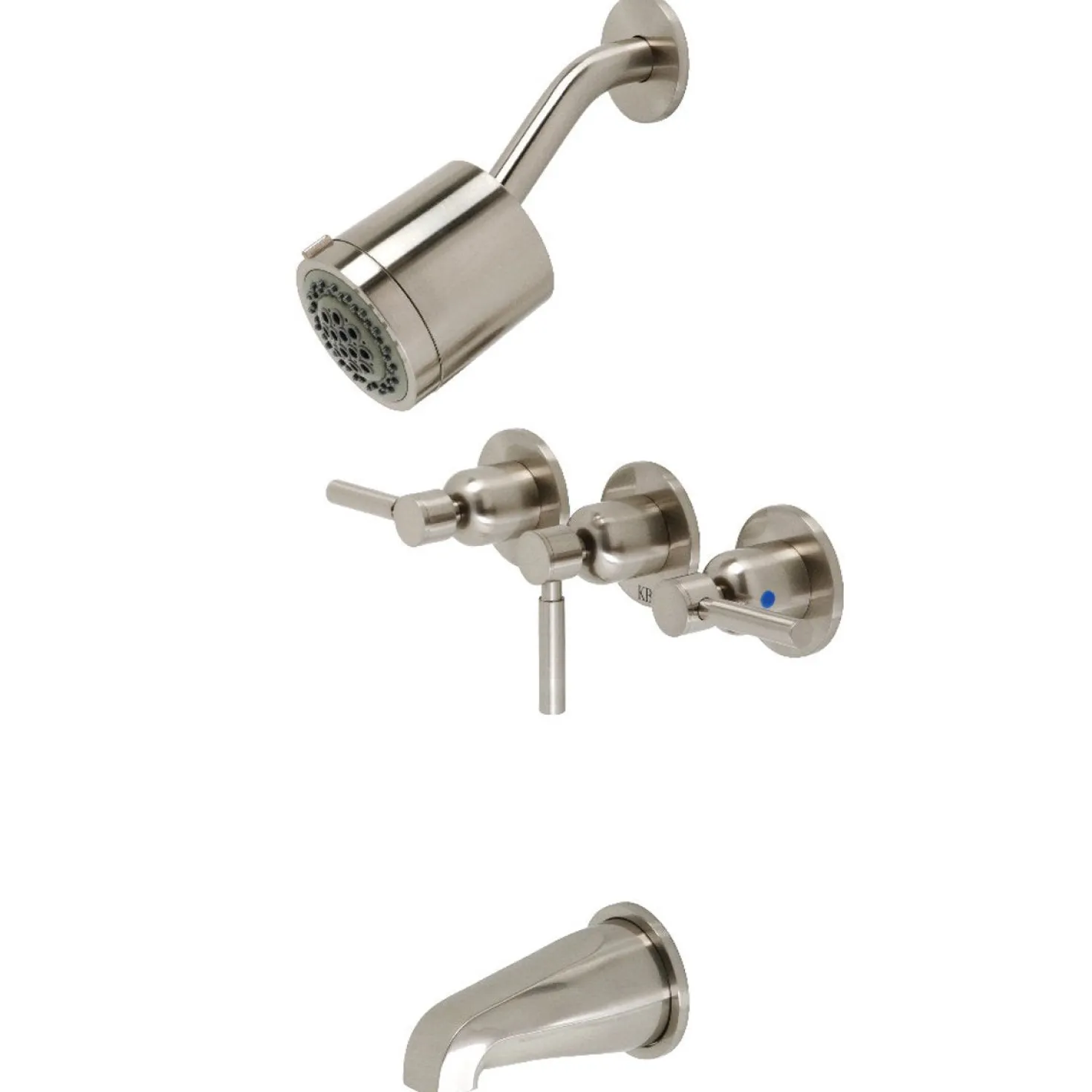 Kingston Brass Concord 7.13" x 14.13" Three-Handle Tub and Shower Faucet