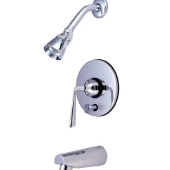 Kingston Brass Contemporary Silver Sage Single Handle Tub and Shower Faucet