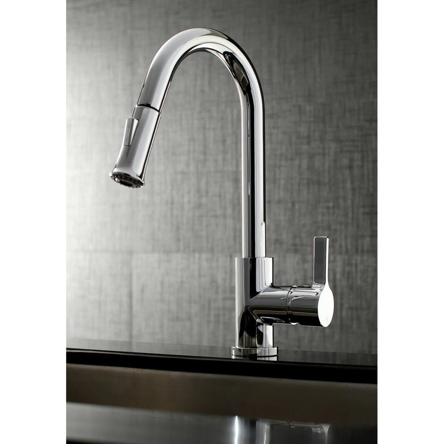 Kingston Brass Continental Gourmetier Single-Handle Pull-Down Kitchen Faucet