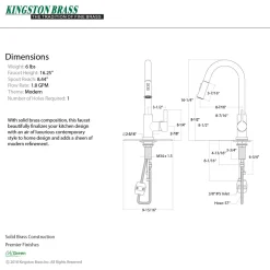 Kingston Brass Continental Gourmetier Single-Handle Pull-Down Kitchen Faucet