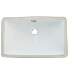 Kingston Brass Courtyard White China Undermount Bathroom Sink with Overflow Hole