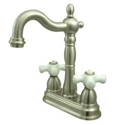 Kingston Brass Cross Handle Bar Faucet without Pop-Up Rod