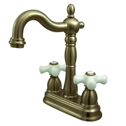 Kingston Brass Cross Handle Bar Faucet without Pop-Up Rod