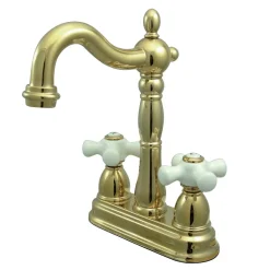 Kingston Brass Cross Handle Bar Faucet without Pop-Up Rod