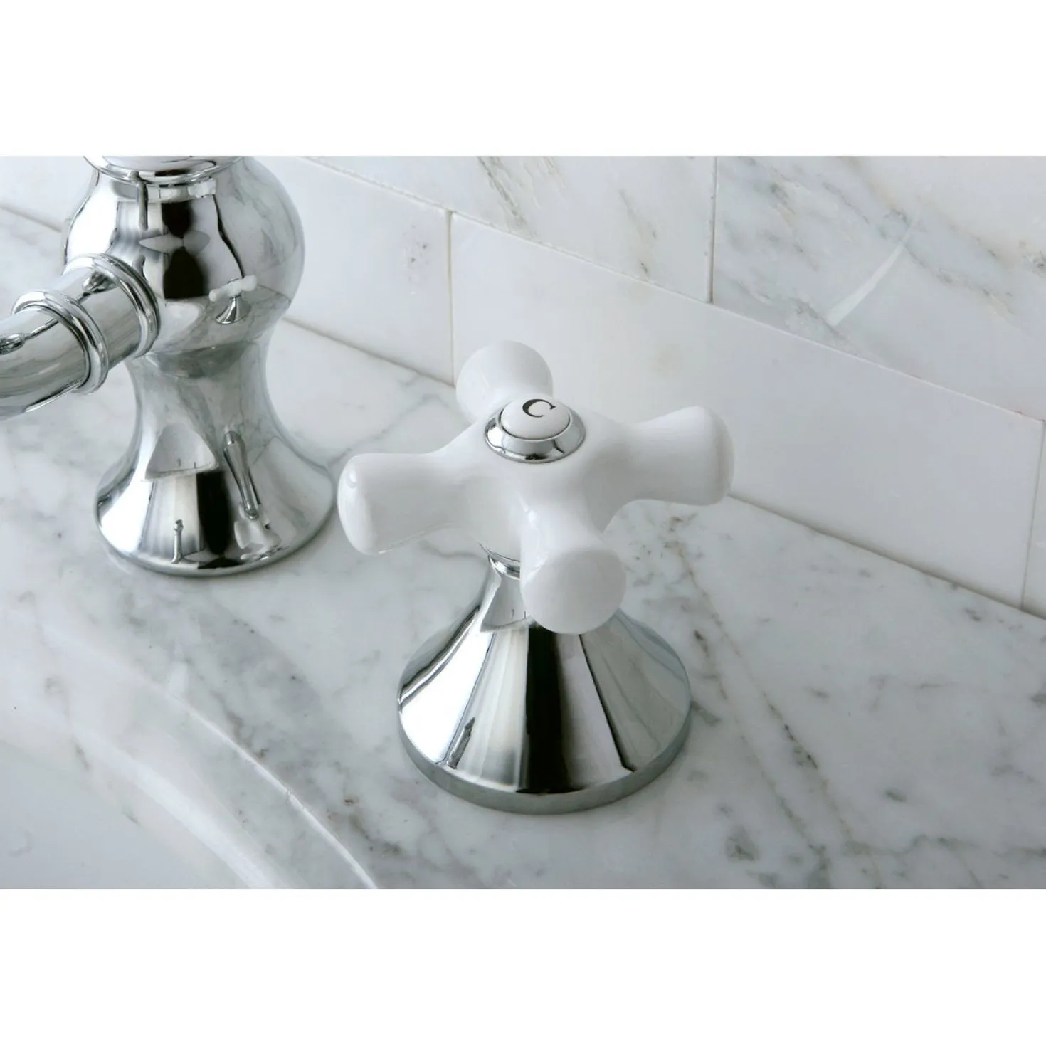 Kingston Brass Cross-Handle 8-Inch Widespread Bathroom Faucet