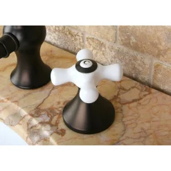 Kingston Brass Cross-Handle 8-Inch Widespread Bathroom Faucet