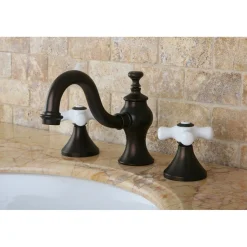 Kingston Brass Cross-Handle 8-Inch Widespread Bathroom Faucet