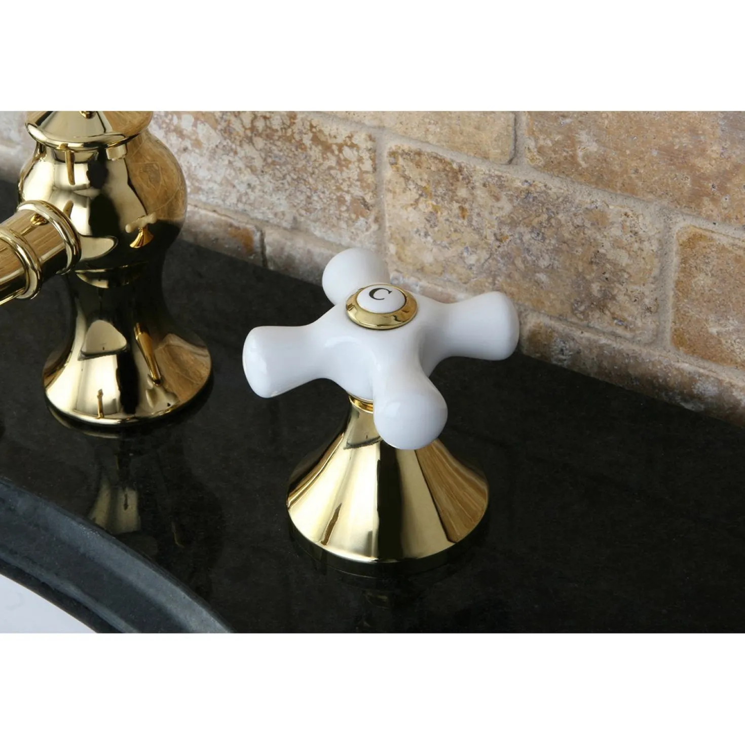 Kingston Brass Cross-Handle 8-Inch Widespread Bathroom Faucet