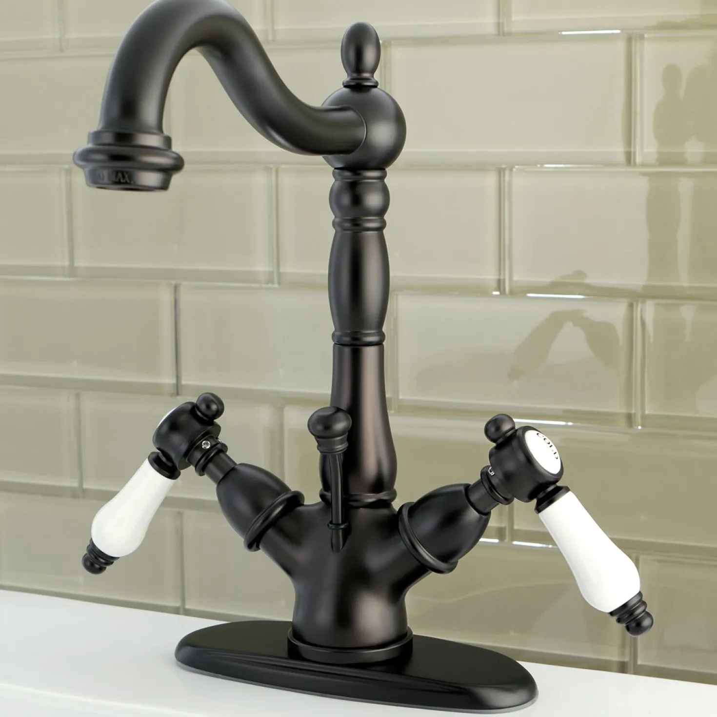 Kingston Brass Deck Mount 4" Centerset Bathroom Faucet