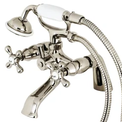 Kingston Brass Deck Mount Clawfoot Tub Faucet with Hand Shower