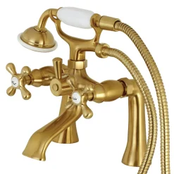 Kingston Brass Deck Mount 2-Hole Clawfoot Tub Faucet with Hand Shower