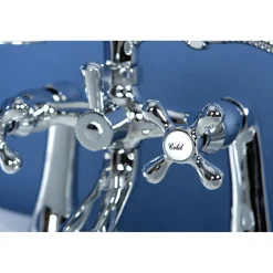 Kingston Brass Deck Mount 2-Hole Clawfoot Tub Faucet with Hand Shower
