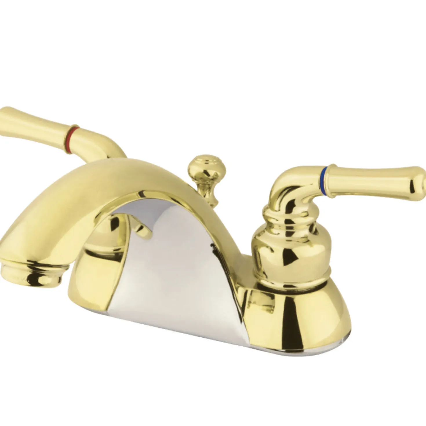 Kingston Brass Deck Mount 4-Inch Centerset Bathroom Faucet with Pop-Up Drain