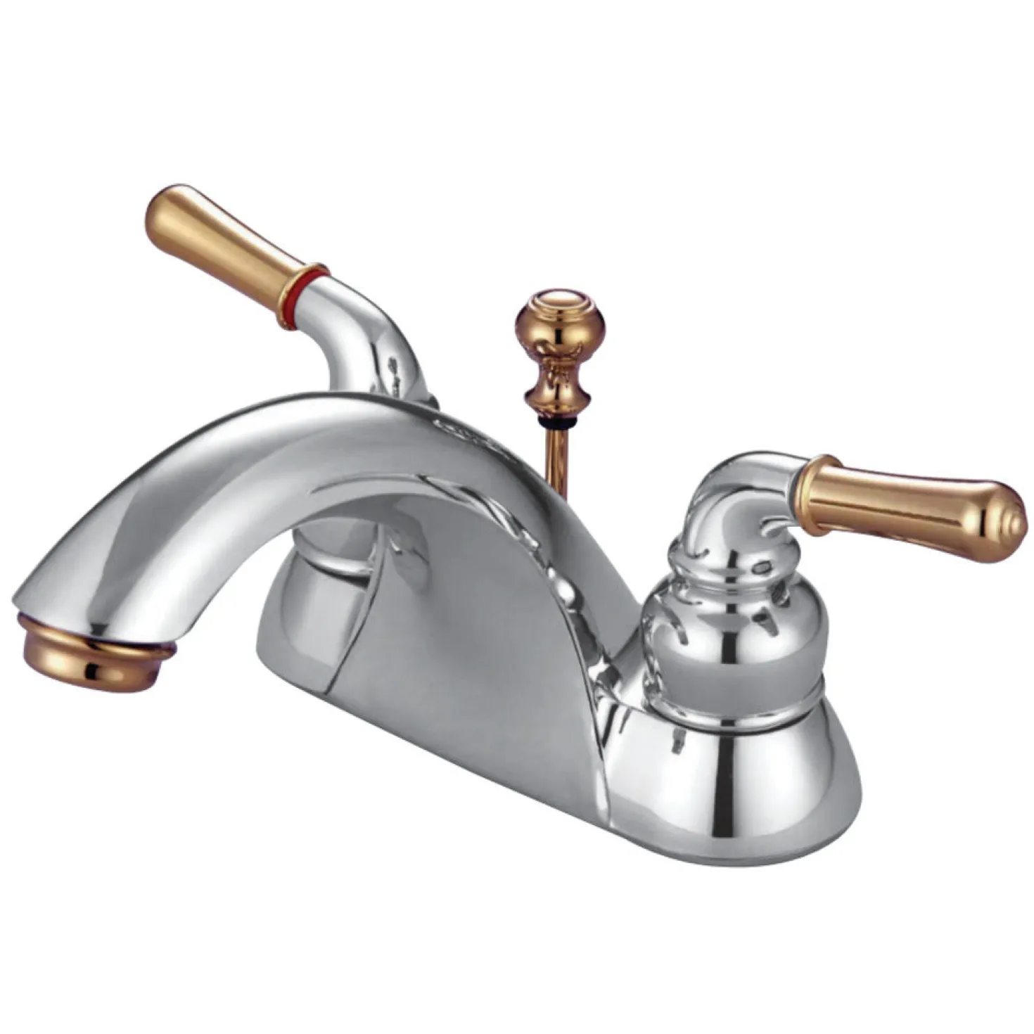 Kingston Brass Deck Mount 4-Inch Centerset Bathroom Faucet with Pop-Up Drain