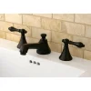 Kingston Brass Deck Mount 8-Inch Widespread Bathroom Faucet with Brass Pop-Up