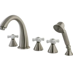 Kingston Brass Deck Mount Roman Tub Filler 5 Pieces with Hand Shower