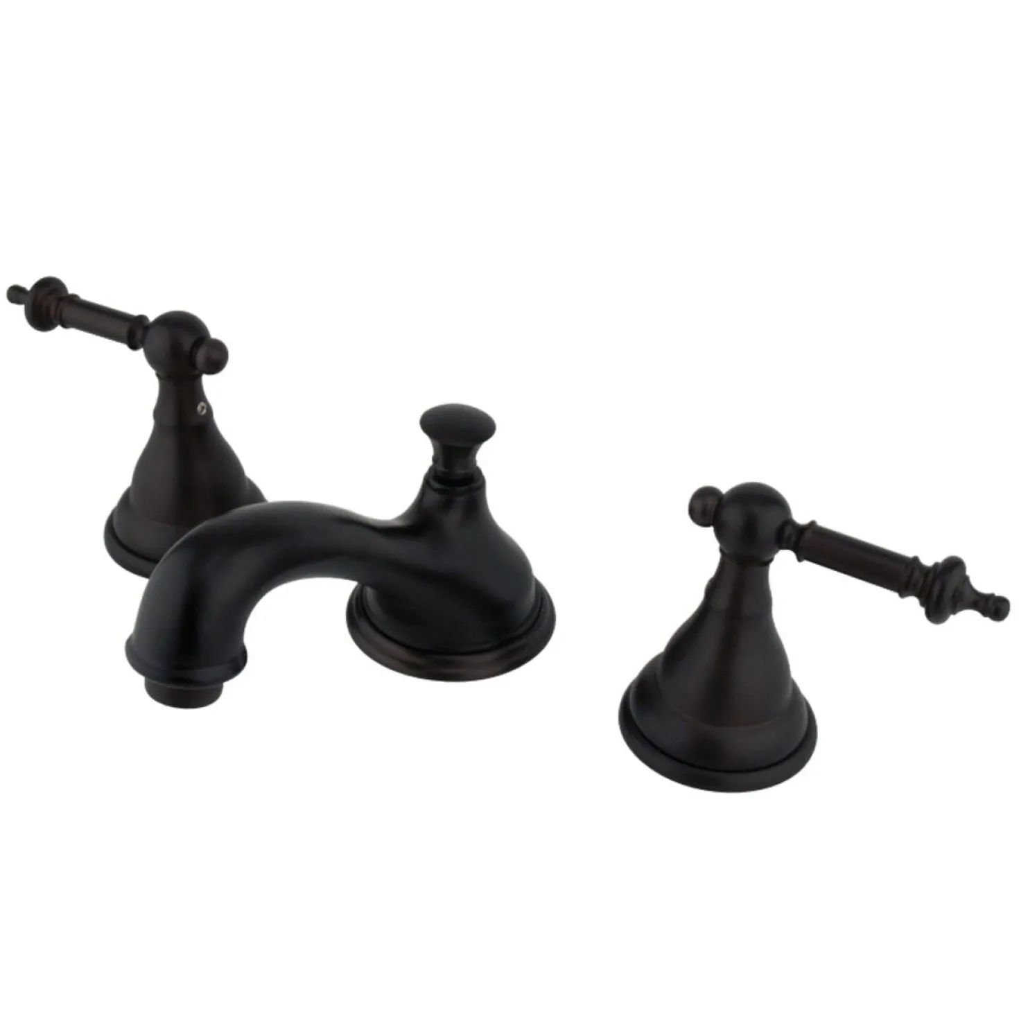 Kingston Brass Deck Mount 8" Widespread Bathroom Faucet with Brass Pop-Up